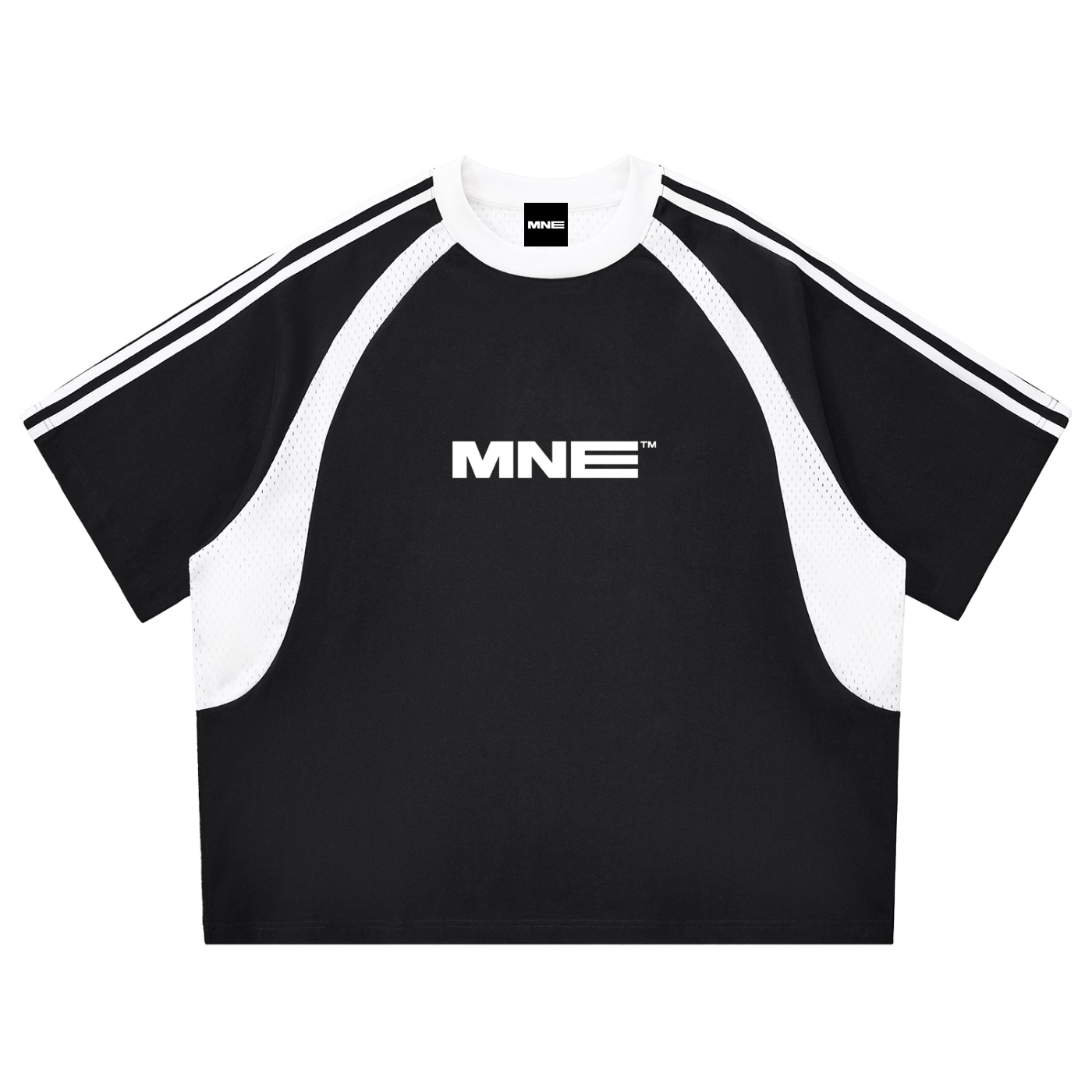 MNE Contrast Panel Mesh Tee