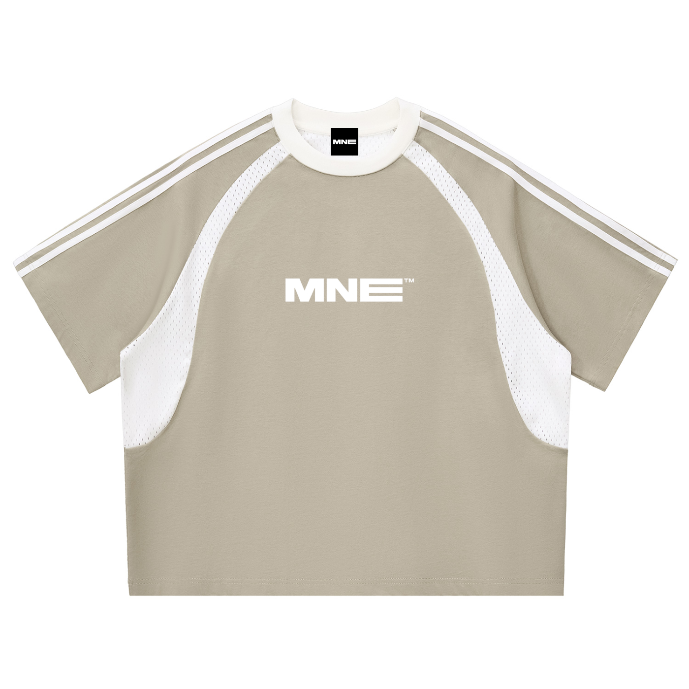 MNE Contrast Panel Mesh Tee
